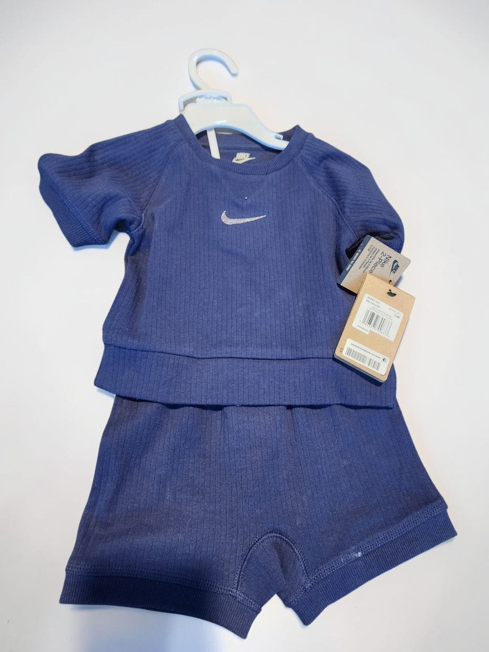 Nike Baby Two-Piece Ribbed Short Set - Navy
